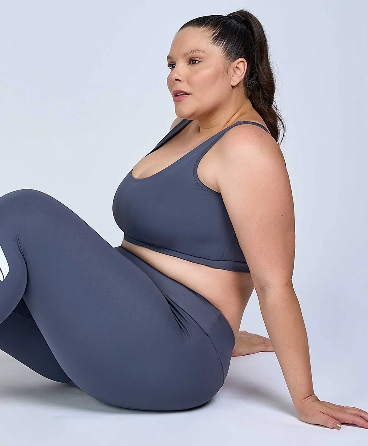 Top Hyper Costas Regata Cinza Plus Size Alto Giro
