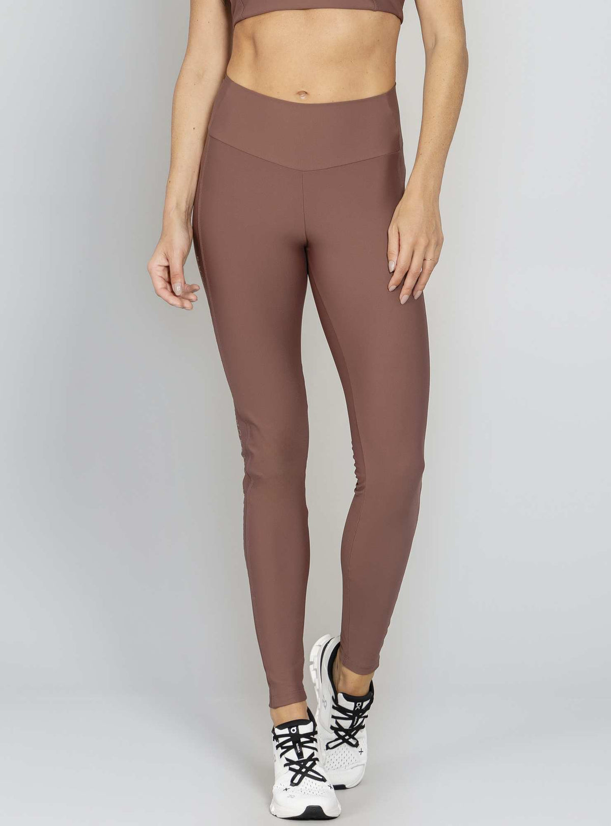 Legging Com Bolso Marrom Run More