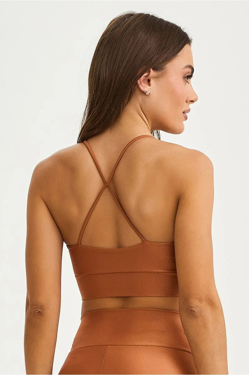 Top Texturizado Com Silk Marrom Conhaque Caju Brasil