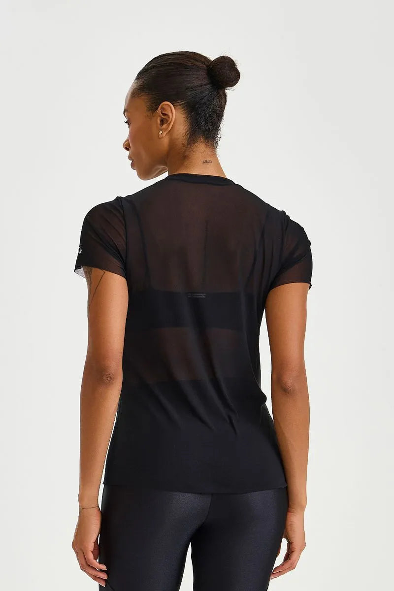 Blusa De Tule Alongada Preto Caju Brasil