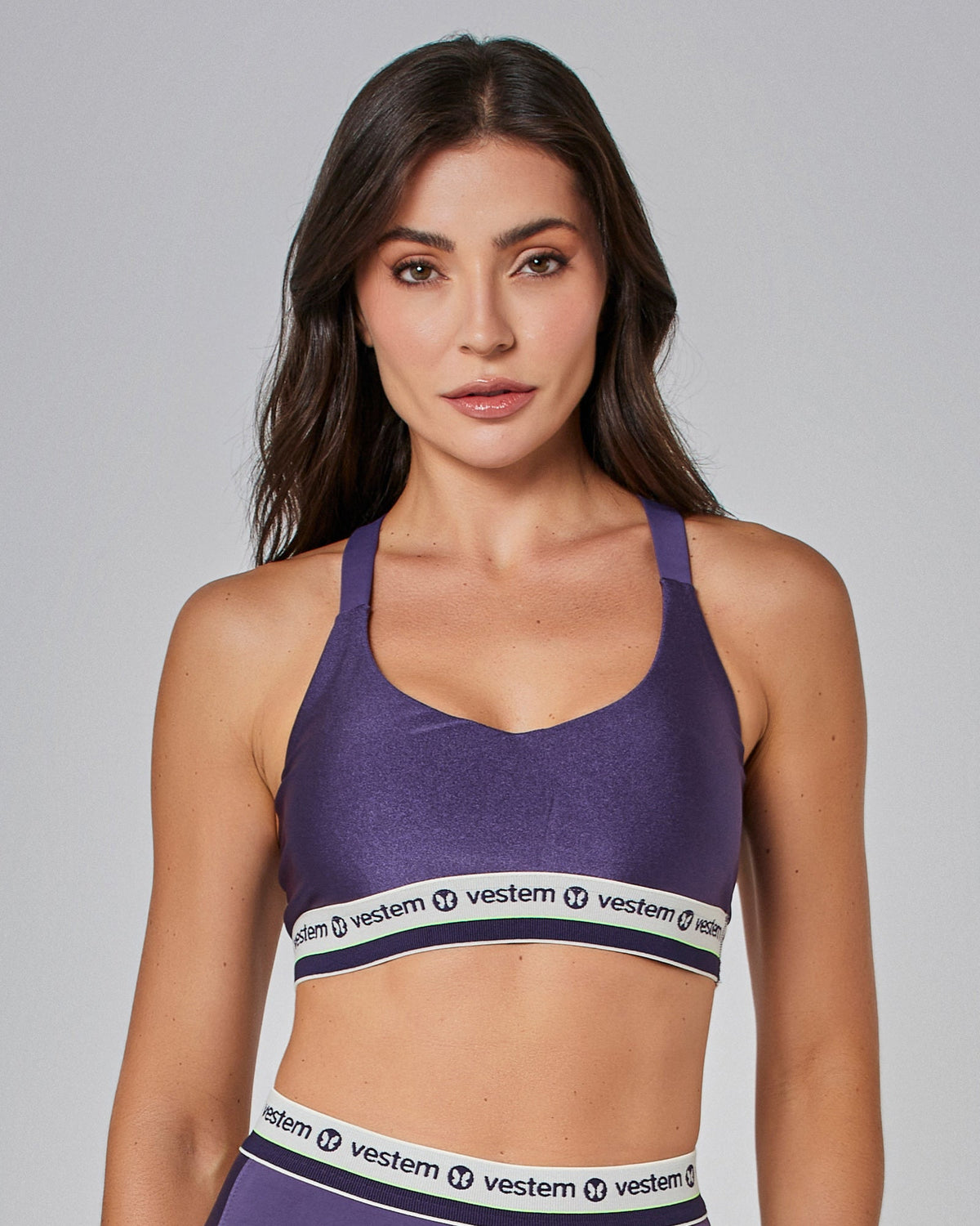 Top Média Sustentação Bounce Roxo Vestem