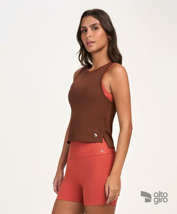 Regata Eterna Cropped Marrom Cappuccino Alto Giro