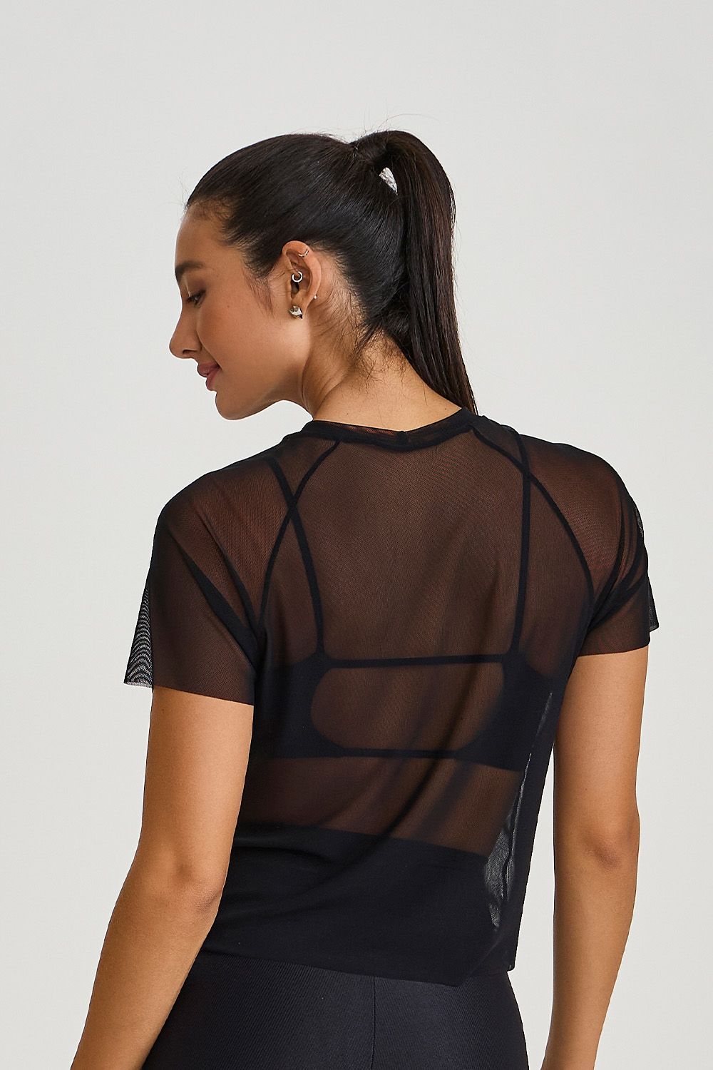 Blusa De Tule Preto Caju Brasil