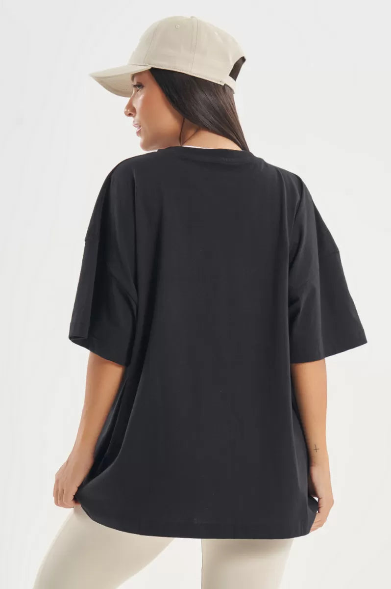 Camiseta Oversized Presence Preto Lets Gym