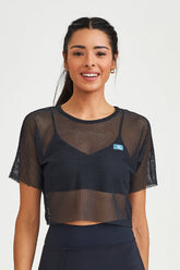 Cropped de Tela Básico Preto Caju Brasil