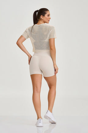 Cropped de Tela Básico Off White Caju Brasil