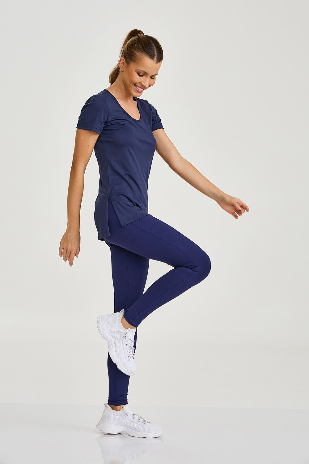 Blusa Fenda Lateral Sb Classica Azul Caju Brasil