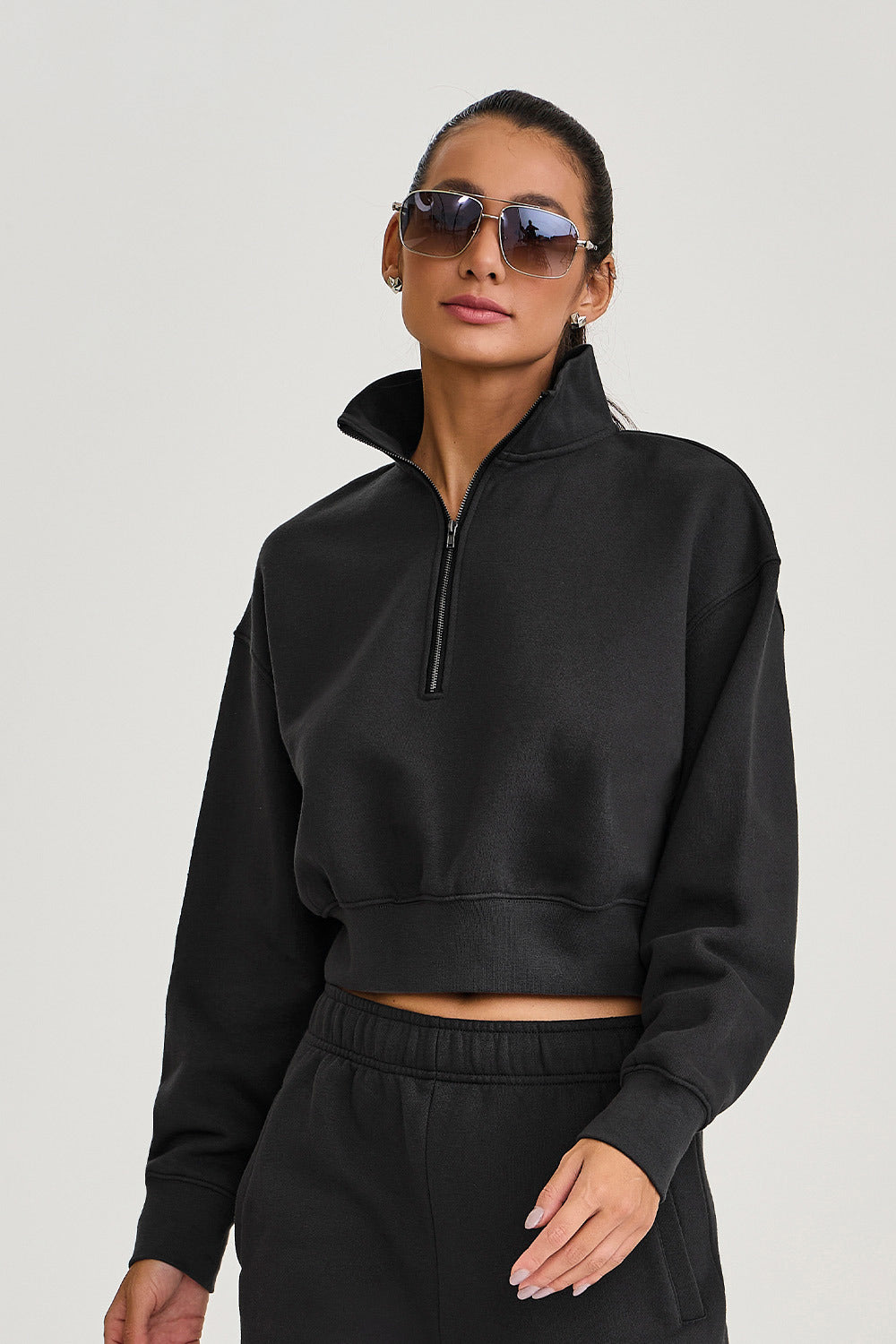 Conjunto Casaco e Calça Moletom Preto Caju Brasil