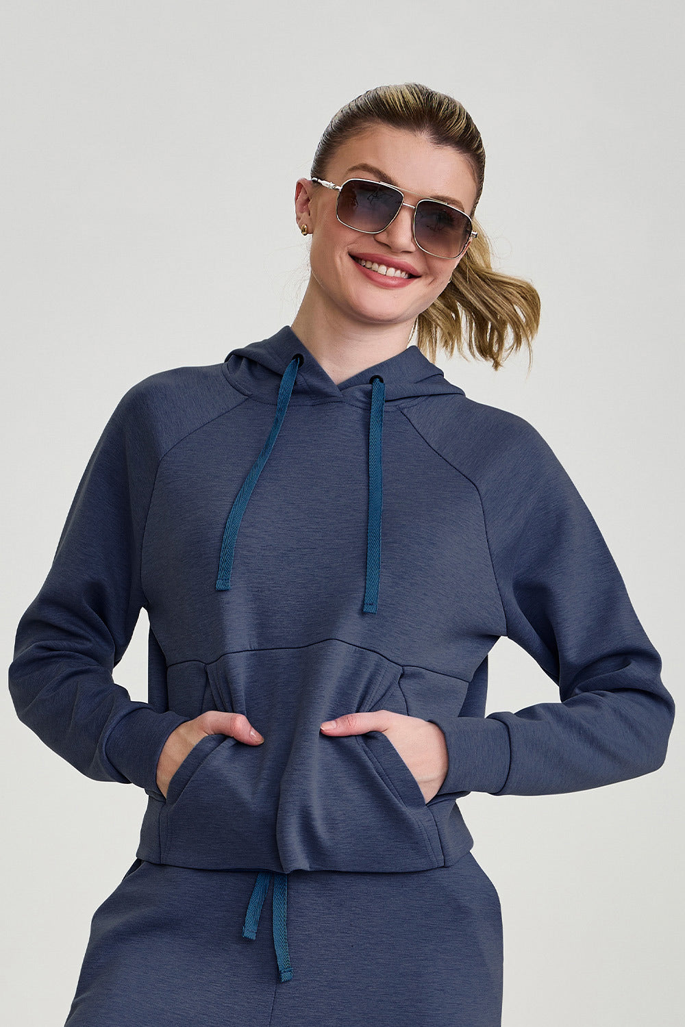 Conjunto Blusa Moletom e Calça Viscose Azul Marinho Caju Brasil
