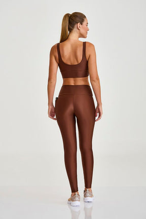 Legging Atletika Com Bolso Marrom Capuccino Caju Brasil