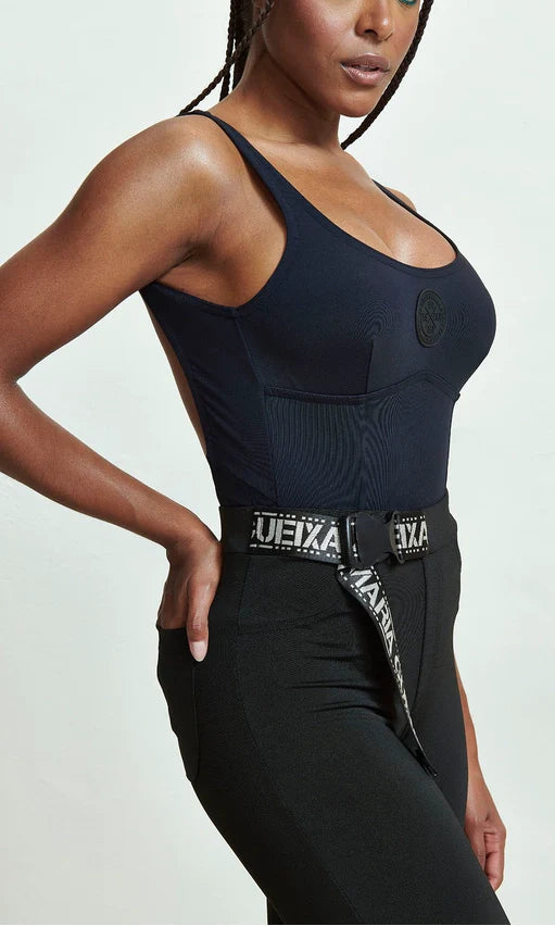 Legging Skinny Faixa Logo Preto Maria Gueixa