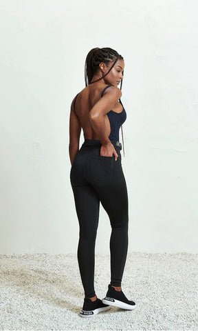 Legging Skinny Faixa Logo Preto Maria Gueixa
