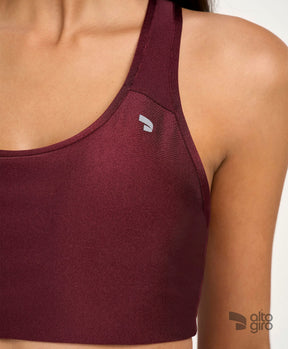 Top Eterno Shine Costas Nadador Vermelho Tinto Alto Giro