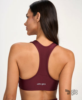 Top Eterno Shine Costas Nadador Vermelho Tinto Alto Giro