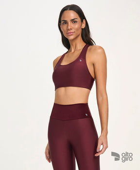 Top Eterno Shine Costas Nadador Vermelho Tinto Alto Giro