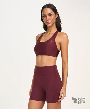 Top Eterno Shine Costas Nadador Vermelho Tinto Alto Giro