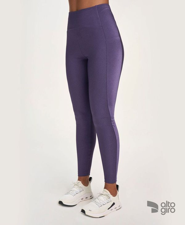 Legging Rib Shine C/ Bolso Roxo Velvet Alto Giro