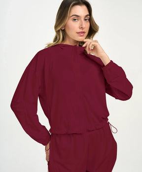 Shorts Sport Bolso Com Ziper Vermelho Tinto Alto Giro