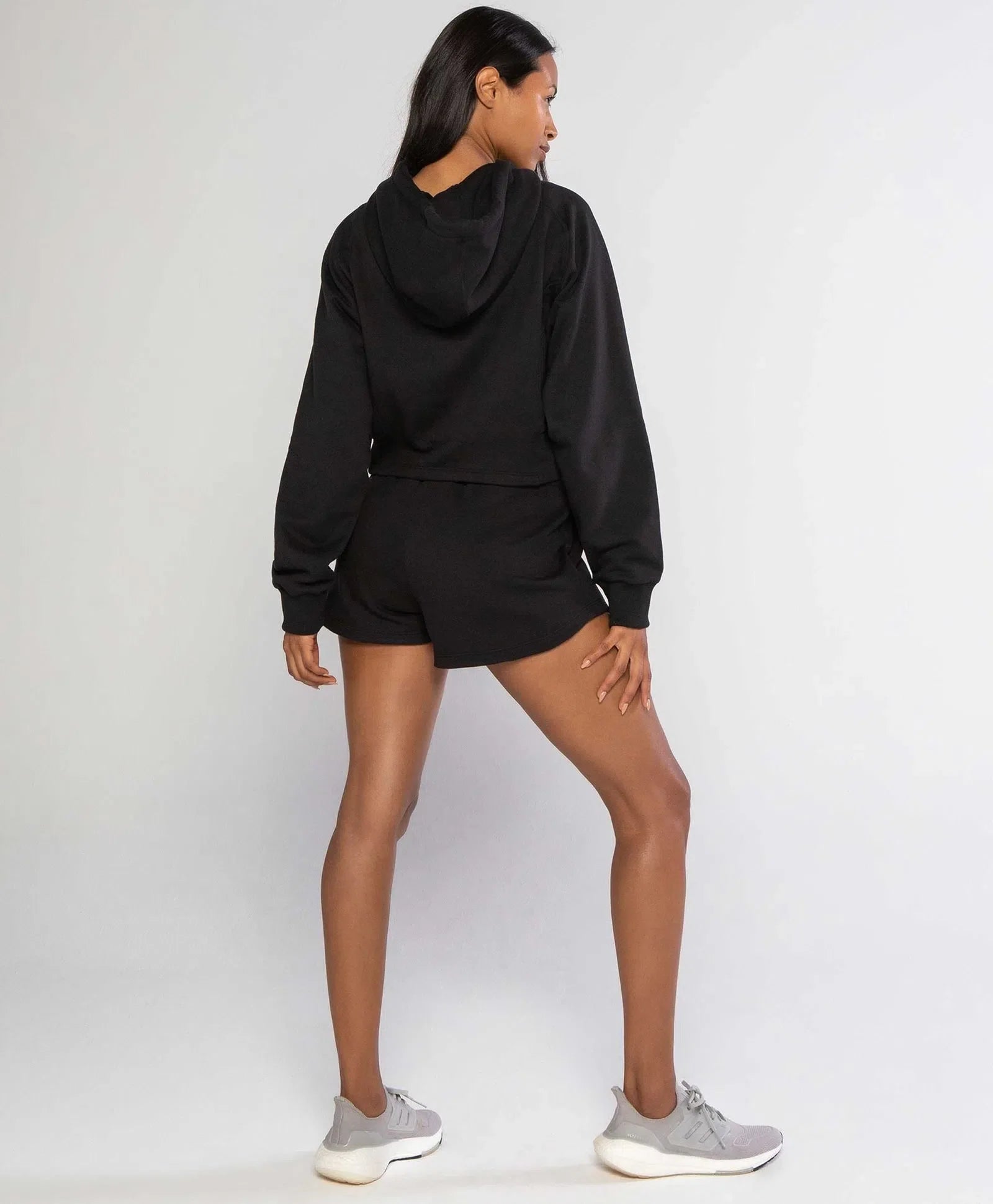 Shorts Moletom 2 Cabos Com Bolsos Preto Alto Giro
