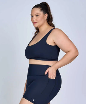 Top Hyper Costas Regata Preto Plus Size Alto Giro