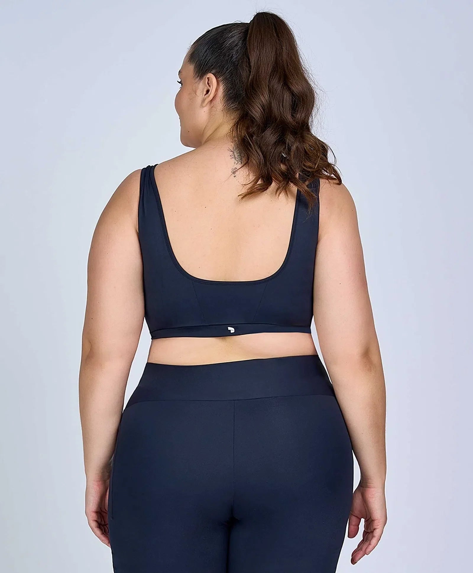 Top Hyper Costas Regata Preto Plus Size Alto Giro