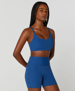 Top Elástico Personalizado Azul Alto Giro