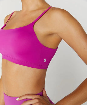 Top Fluxy Costa Decotada Eterno Liso Roxo Alto Giro