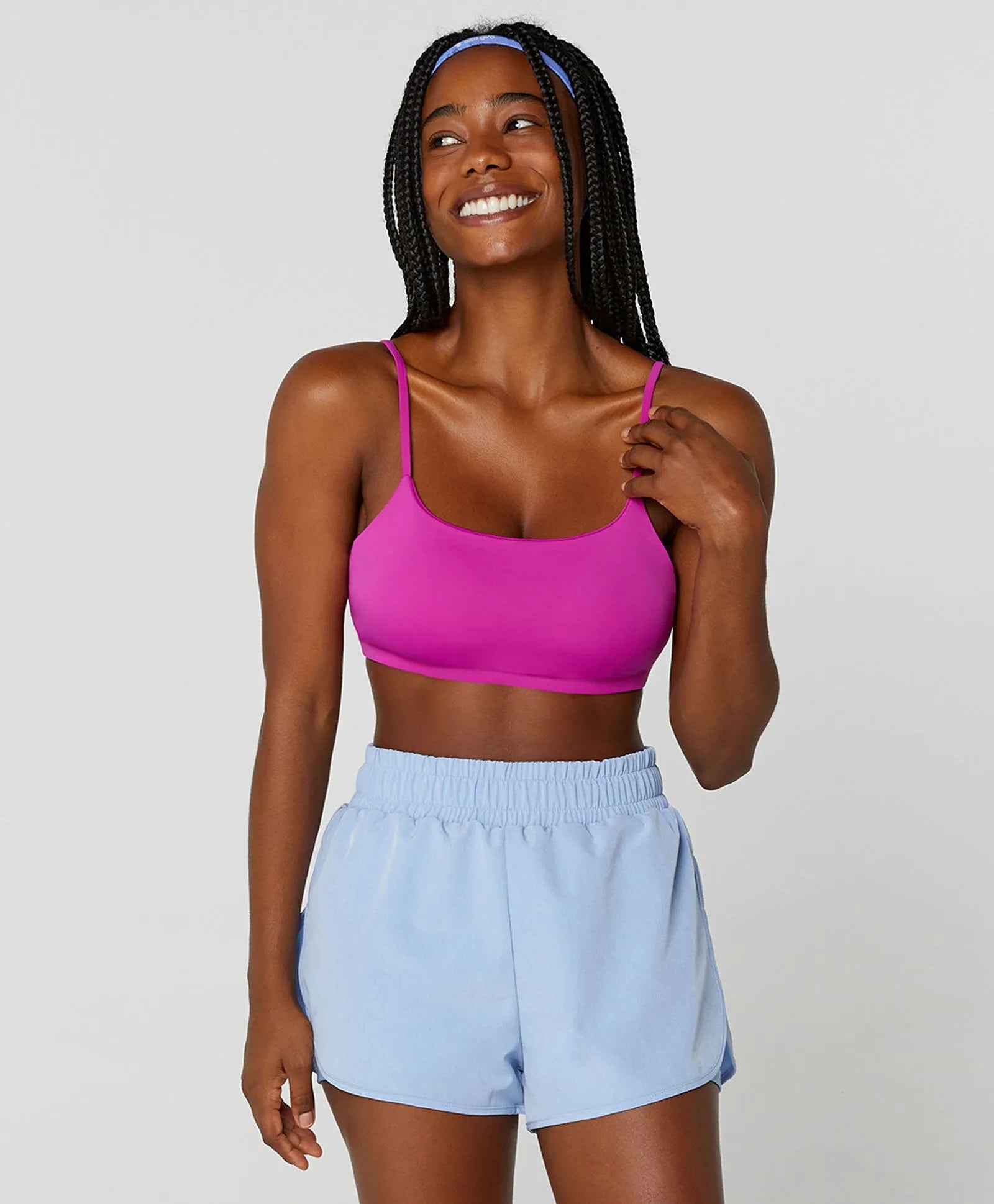 Top Fluxy Costa Decotada Eterno Liso Roxo Alto Giro