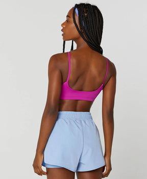 Top Fluxy Costa Decotada Eterno Liso Roxo Alto Giro