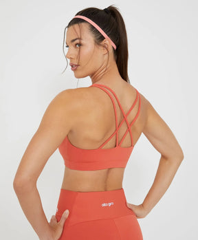 Top Decote Quadrado Costas Cruzadas Laranja Alto Giro