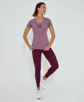 T-shirt Inspiracional Malva Alto Giro