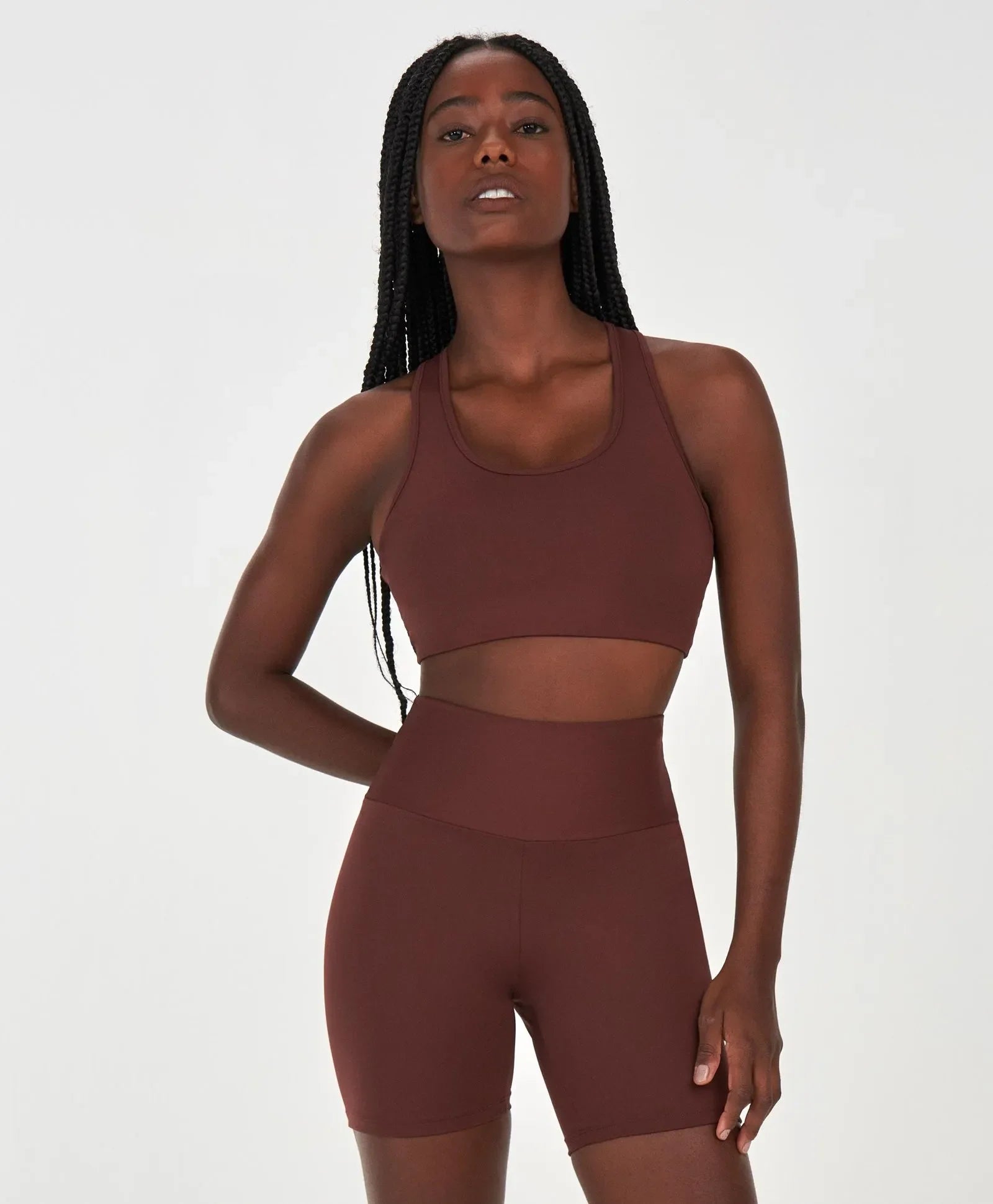 Top Costas Nadador Essential Marrom Alto Giro