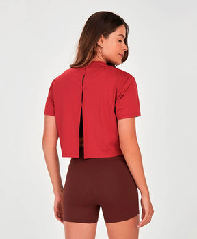 T-Shirt Cropped Tn Ag Magenta Alto Giro