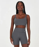 Top Com Bolso Cinza Alto Giro