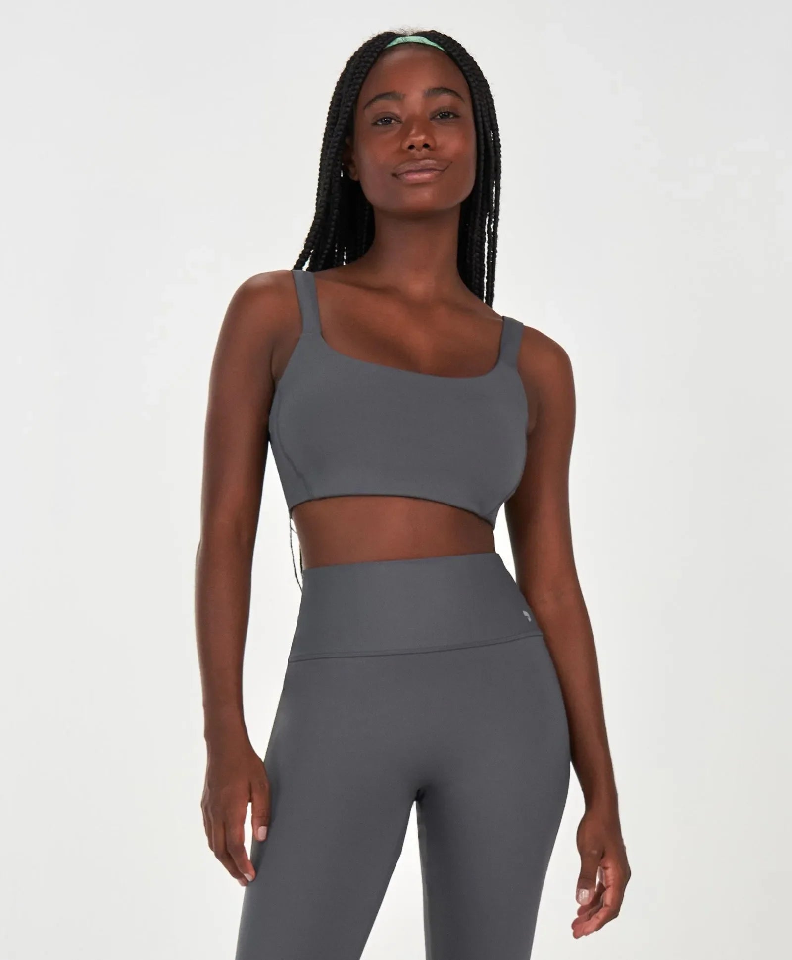 Top Com Bolso Cinza Alto Giro
