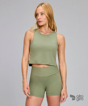 Regata Eterna Cropped Verde Alecrim Alto Giro