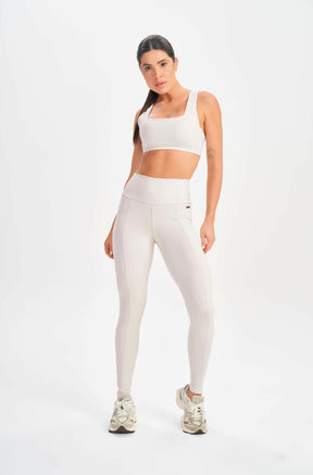 Top Basic Flex Off White Lets Gym