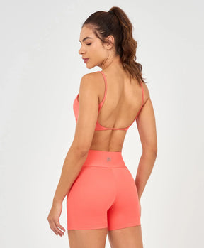 Top Eterno Costas Decotada Coral Alto Giro