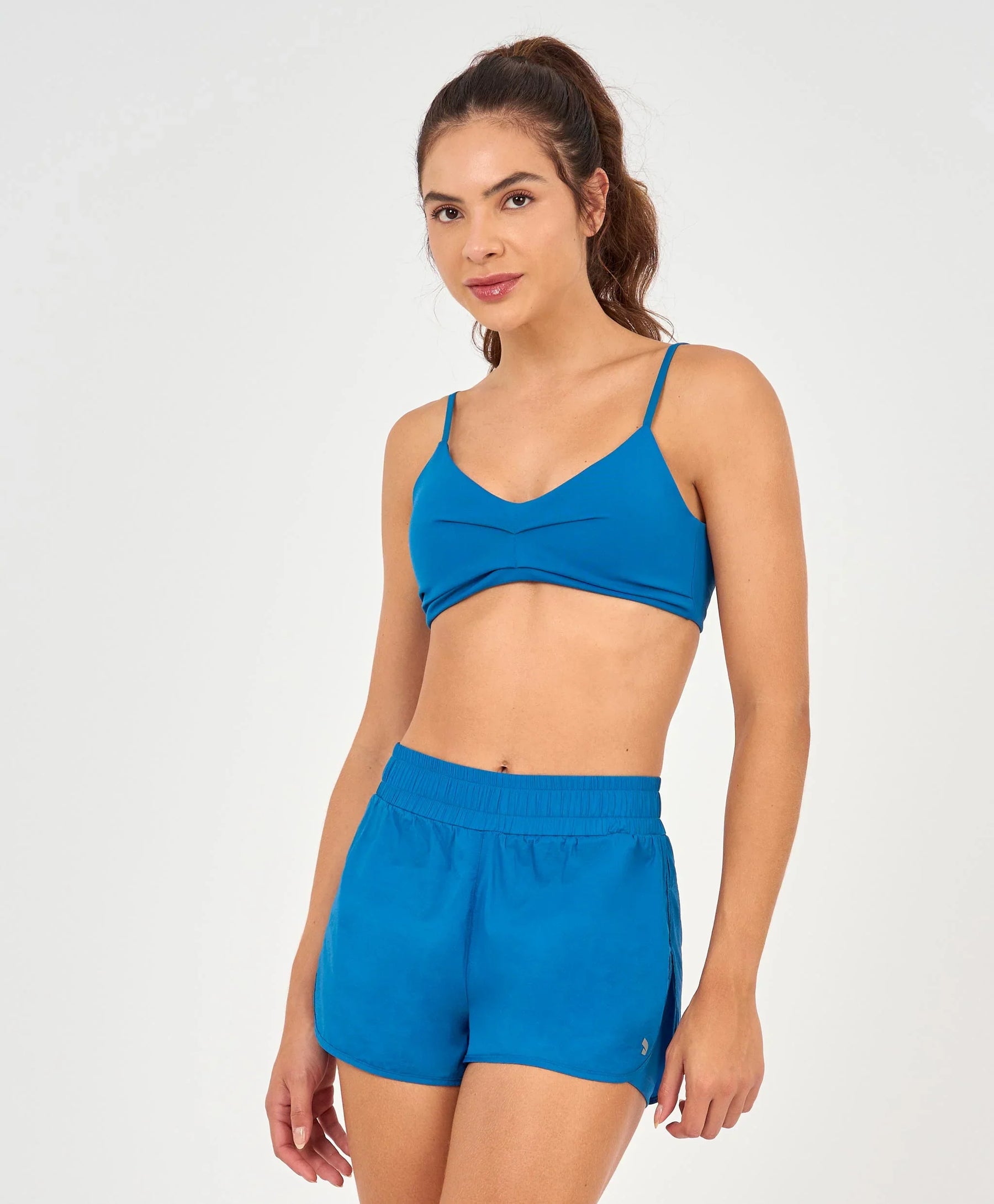 Top Eterno Costas Decotada Azul Alto Giro
