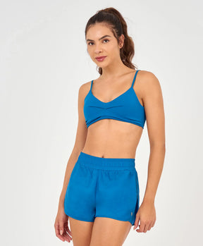 Top Eterno Costas Decotada Azul Alto Giro