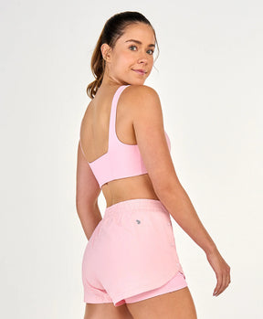 Top Dupla Face Tule Com Estampa Rosa Alto Giro