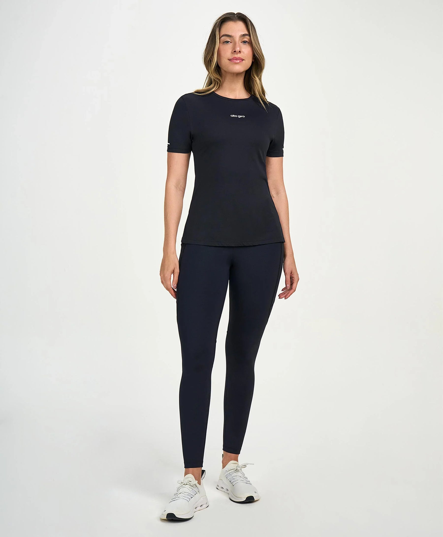 Legging Bolsos Laterais Preto Alto Giro