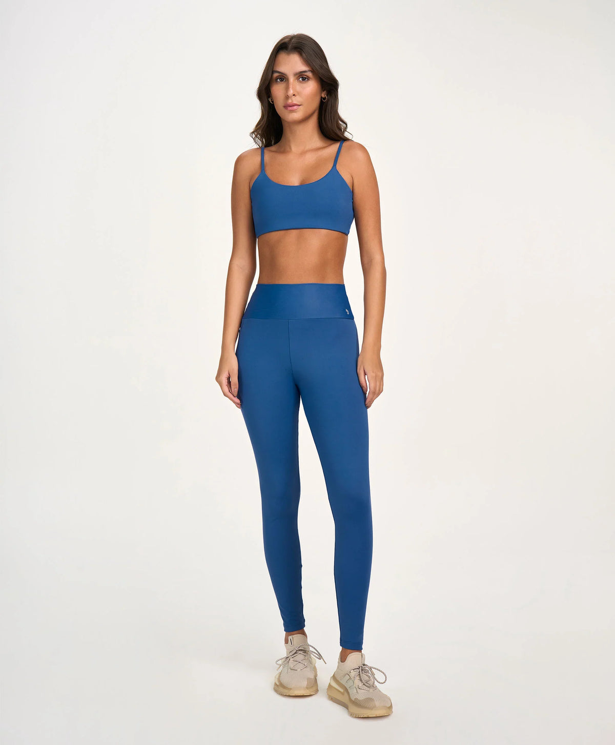 Legging Eterna Com Bolso Azul Vintage Alto Giro
