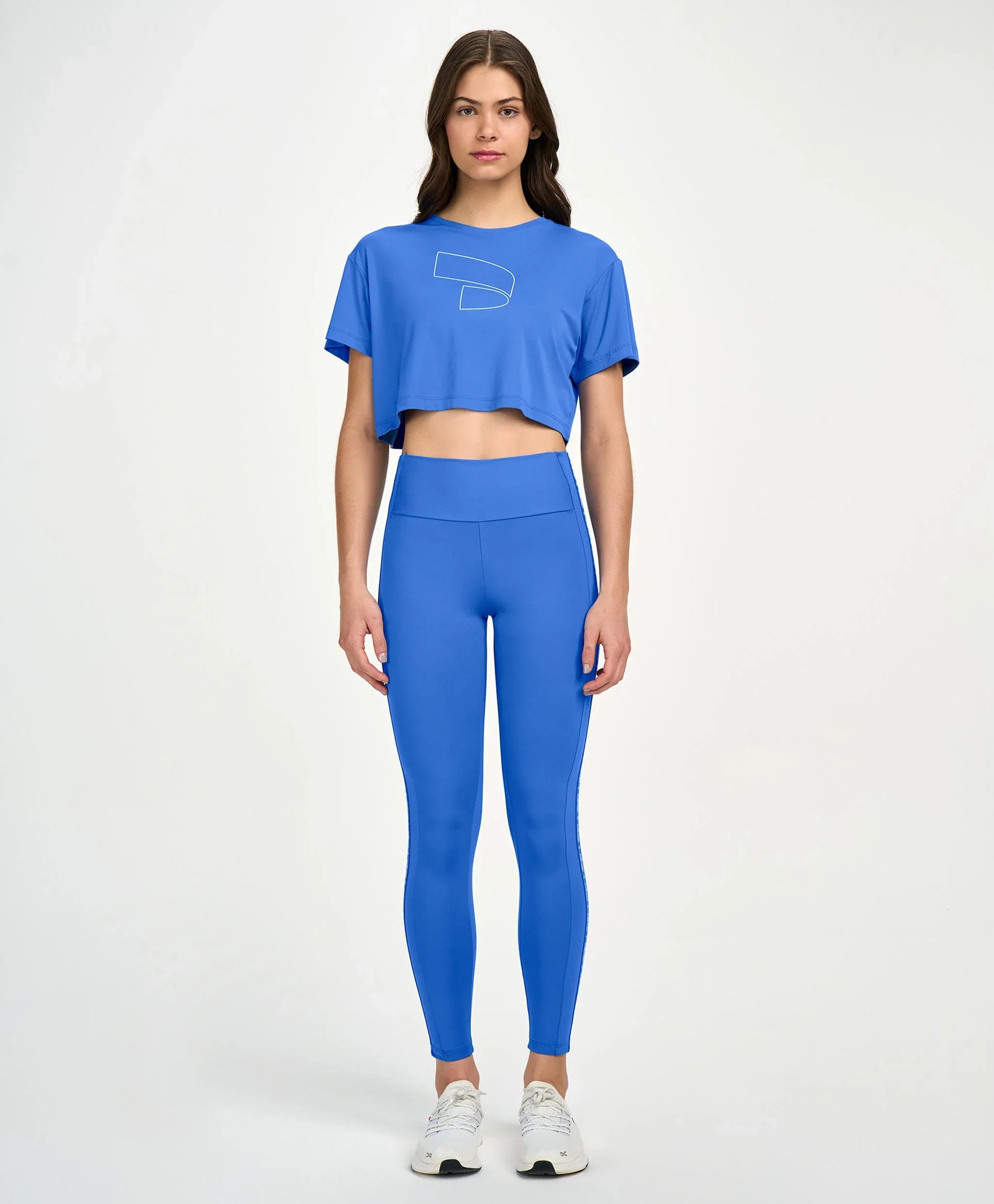 Legging Elástico Personalizado Azul Otimista Alto Giro
