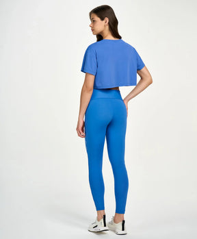 Legging Elástico Personalizado Azul Otimista Alto Giro
