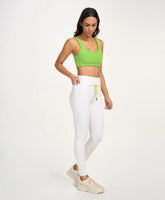 Legging Com Cordão e Bolso Off White Alto Giro