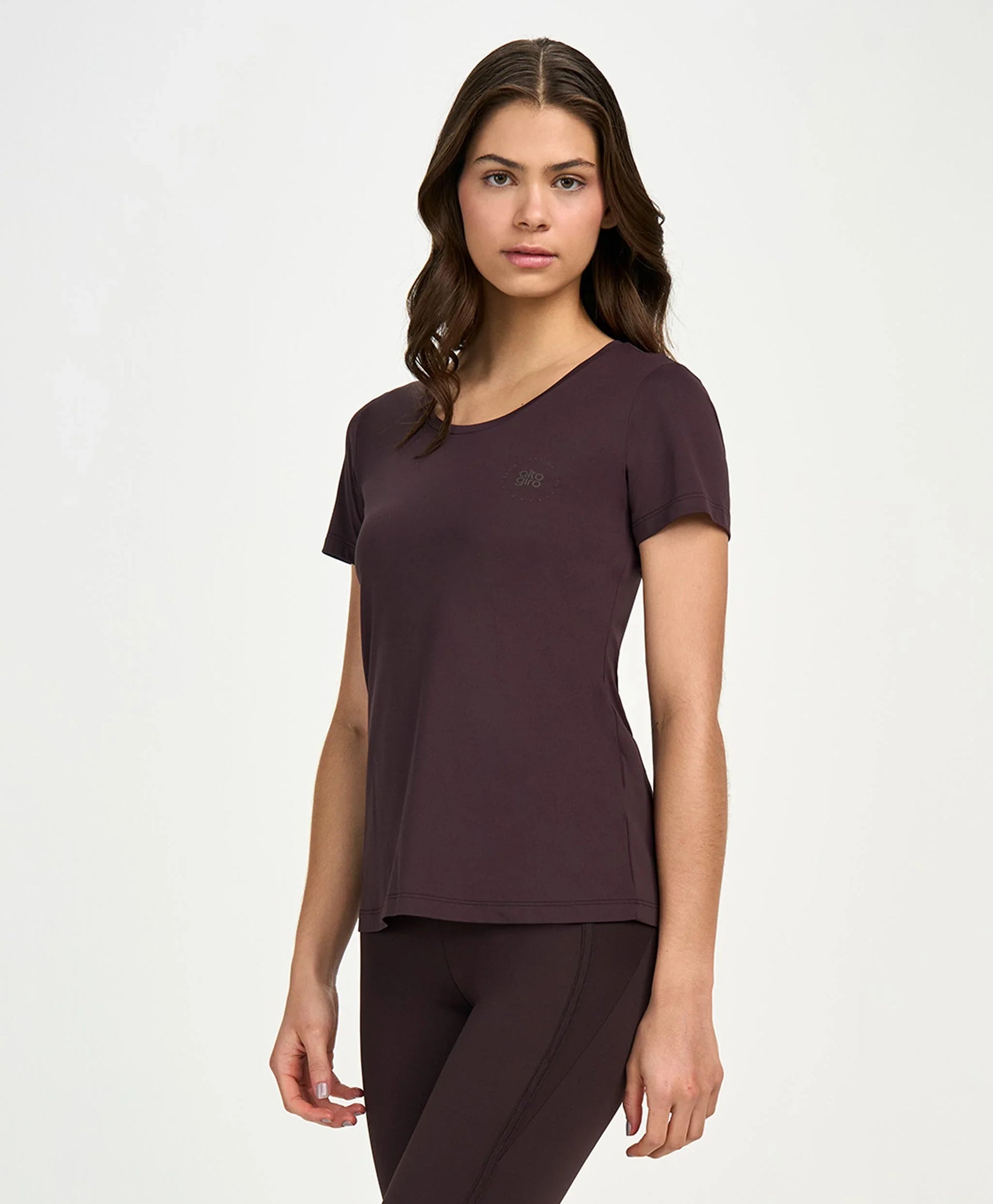 T-Shirt Inspiracional Marrom Alto Giro