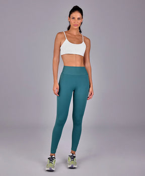 Legging Estampa E Bolso Lateral Verde Alto Giro