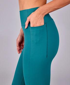 Legging Estampa E Bolso Lateral Verde Alto Giro