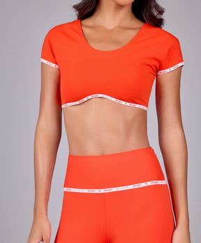 Top Manga Com Elastico Personalizado Vermelho Energia Alto Giro